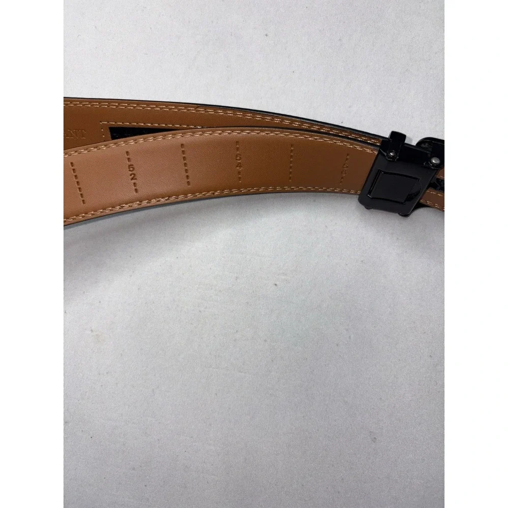 Kemisant Black Adjustable Leather Belt Size 48-56 Buckle Ratchet Dress